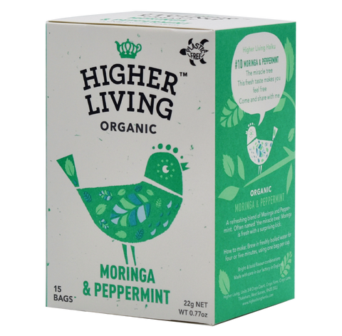 Higher Living Organic Moringa and Peppermint 15 bags