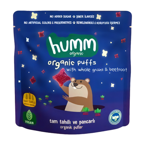 Humm Organic Organic Vegan Beetroot and Whole Grain Puffs