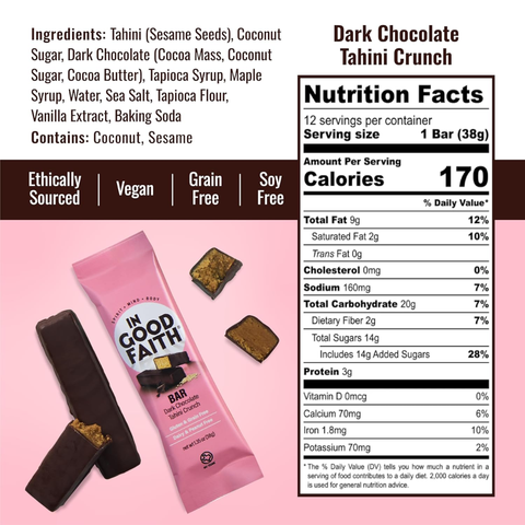 In Good Faith Dark Chocolate Bars Variety Pack  Dark Chocolate Coconut& Salted Caramel And Dark Chocolate Maple Tahini