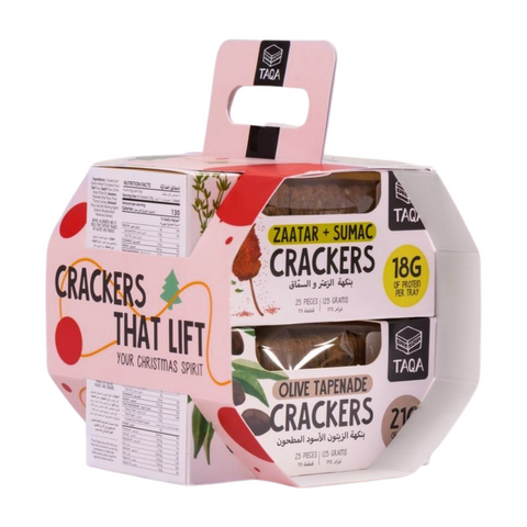 Taqa Crackers Festive Bundle Of 2 Olive & Zaatar